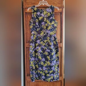 ERDEM BLUE DAHLIA MILLIE MIDI PENCIL DRESS US6 NWOT